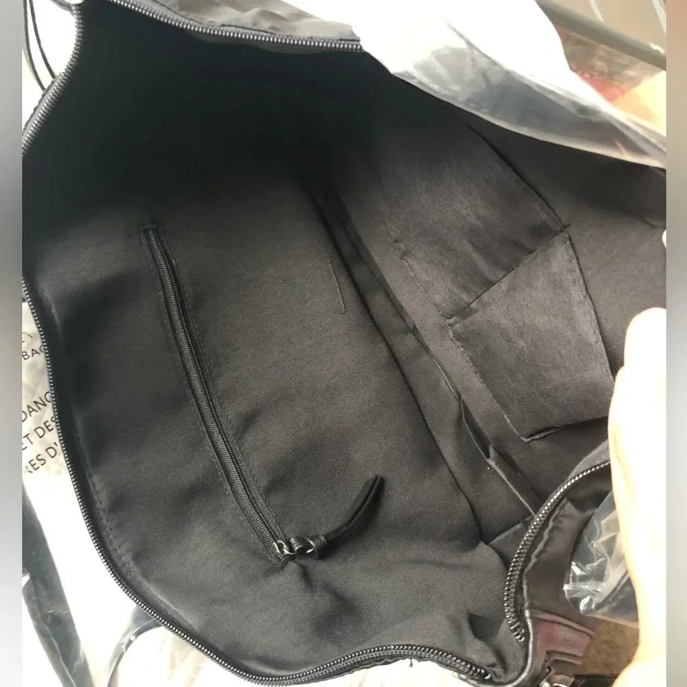 Botkier black leather nylon tote